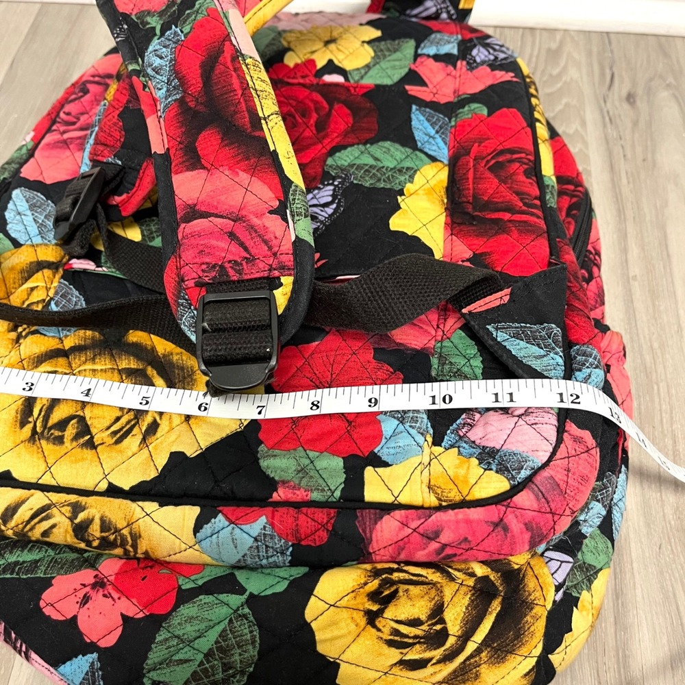 Vera Bradley Backpack OS Havana Rose Floral & Butterfly Quilted Campus Tech - Picture 11 of 12